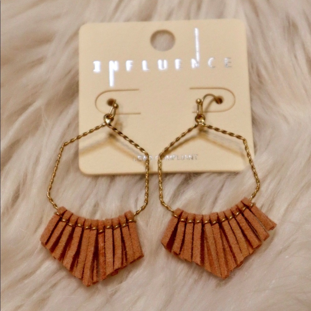 Dusty Pink Suede Tassel Earrings